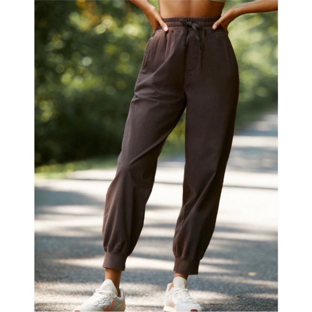 Varley Brown Drawstring Track Pants